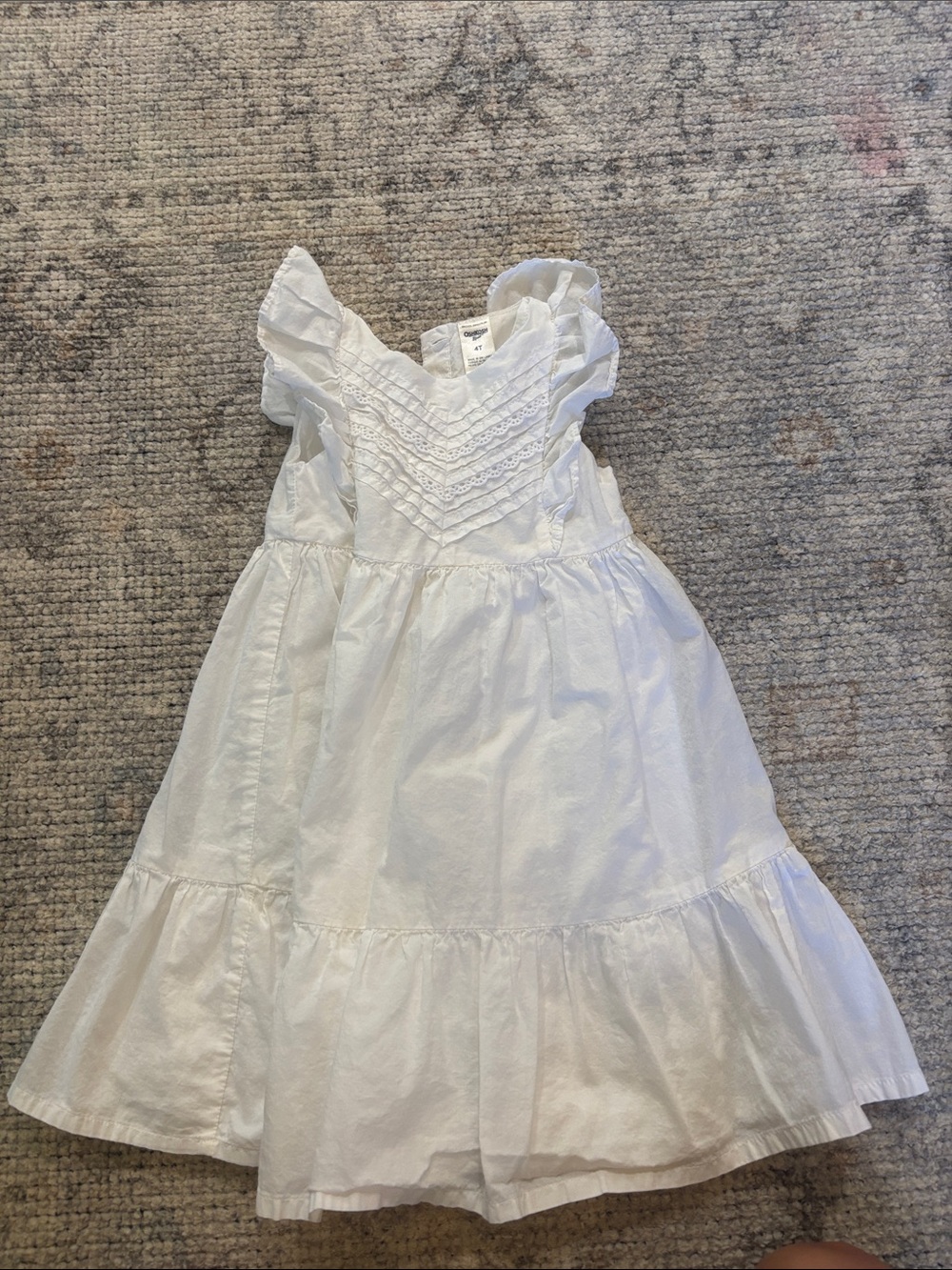 OshKosh B'gosh White Ruffled Cotton Dress for Girls